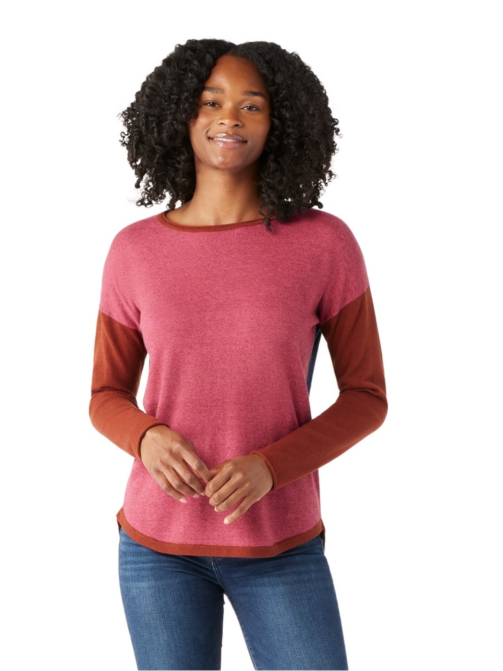 Smartwool Shadow Pine Colorblock Crewneck Soft Merino Wool Sweater Gorpcore